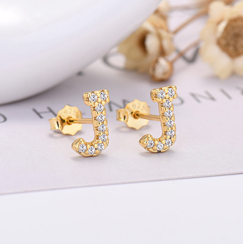 26-letter Zircon Earrings For Her or Him