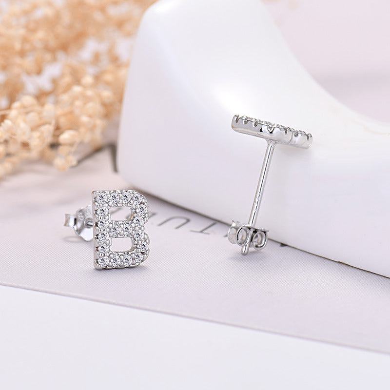 26-letter Zircon Earrings For Her or Him