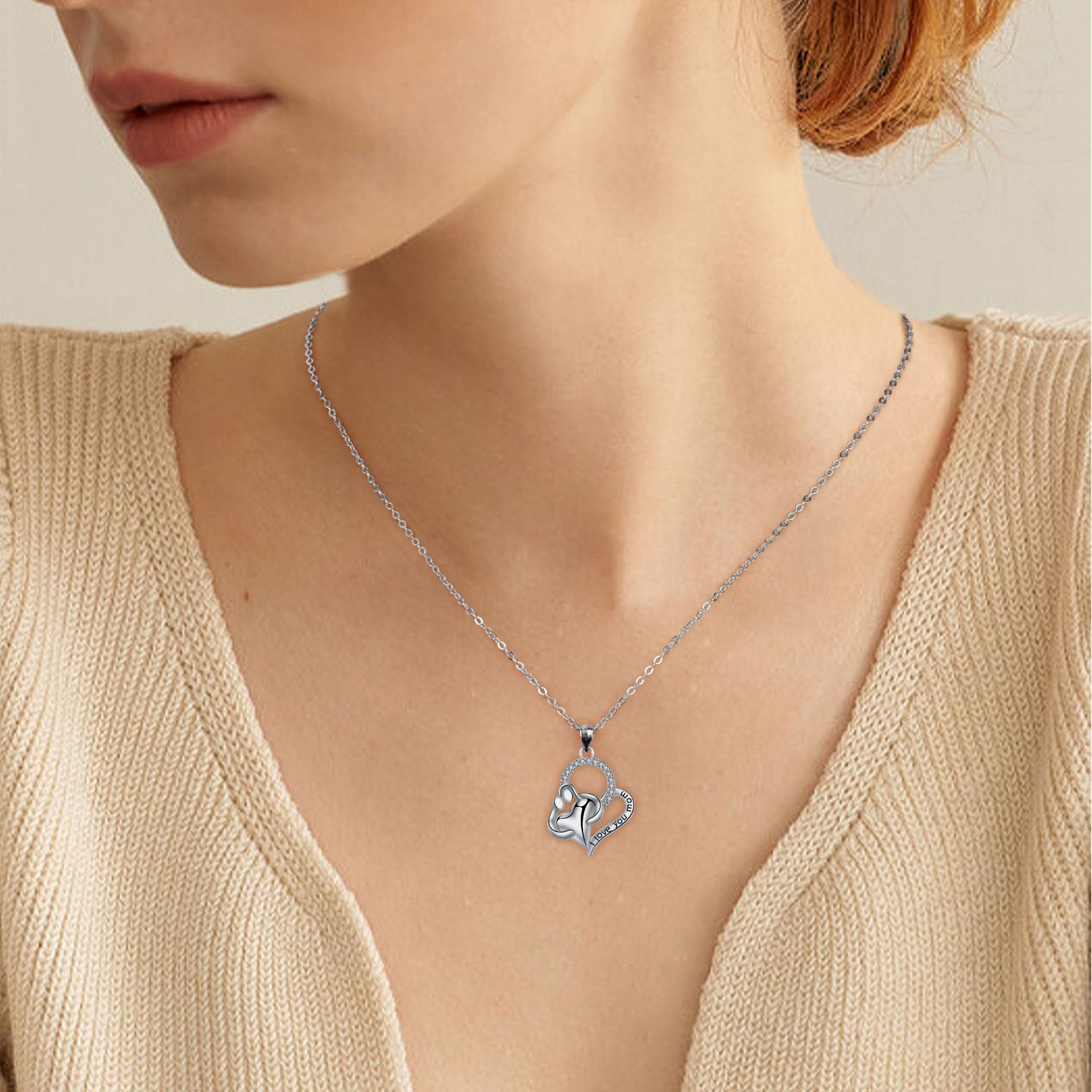 Mother's Day Heart-shaped Mother-child Necklace