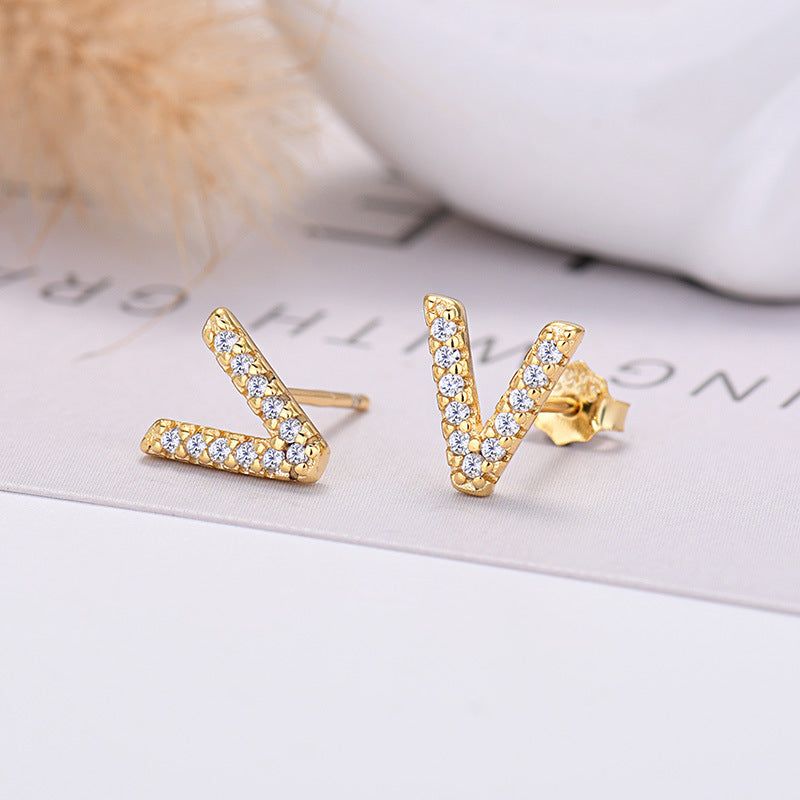 26-letter Zircon Earrings For Her or Him