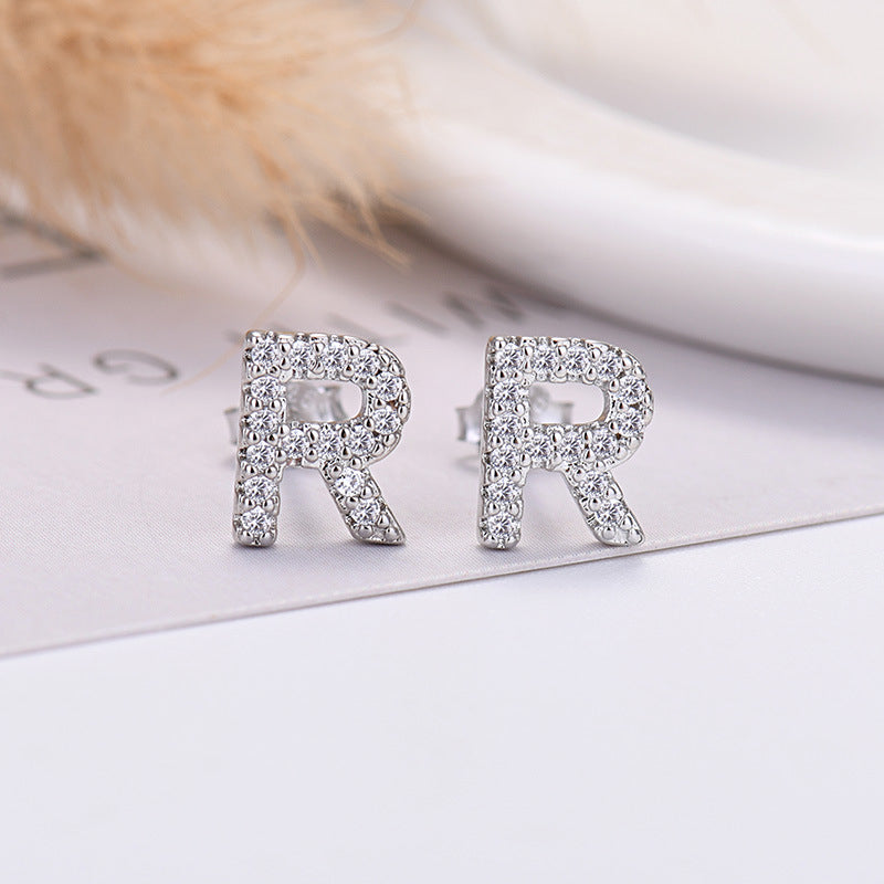 26-letter Zircon Earrings For Her or Him